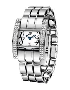 Duna 29mm in Steel, white dial with arabic numerals, metal bracelet and set sides