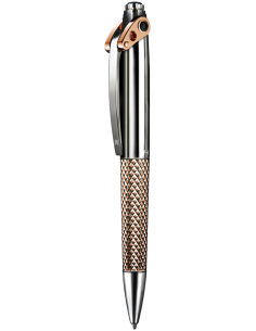 Abyss pen with plated rose gold diamond-shape guilloché