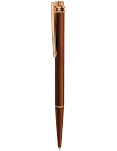 Io Pen Brown Lacquer and Rose Gold Finishing
