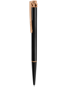 Io Pen Black Lacquer and Rose Gold Finishing