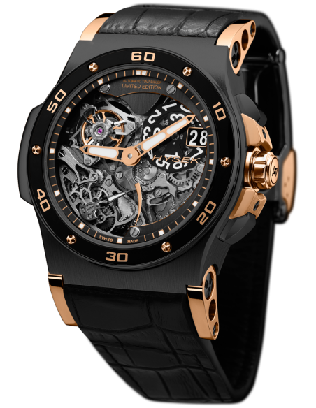 Abyss Automatic Tourbillon black PVD and 18k Rose Gold