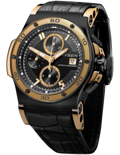 Abyss 44mm Chronograph, black titanium and rose gold, gold sapphire bezel