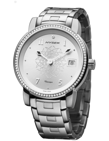 Io 36mm Classique metal strap diamonds