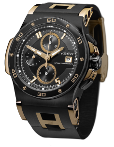 Abyss 44mm Chronograph, black titanium and rose gold, black sapphire bezel