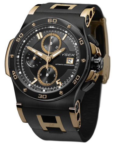 Abyss 44mm Chronograph, black titanium and rose gold, black sapphire bezel
