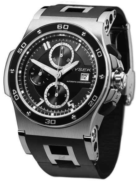 Abyss 44mm Chronograph, black version with an H strap