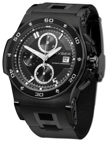 Abyss 44mm Chronograph, black PVD and H black strap
