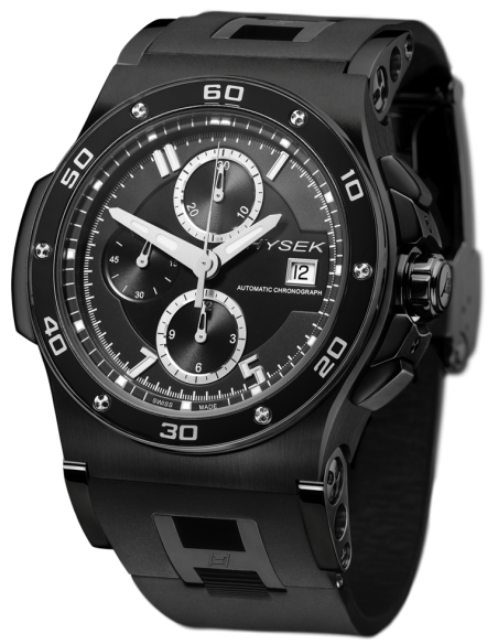 Abyss 44mm Chronograph, black PVD and H black strap