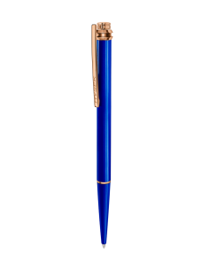 Io Pen Blue Lacquer and Rose Gold Finishing