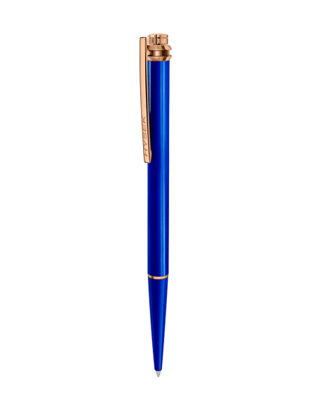 Io Pen Blue Lacquer and Rose Gold Finishing